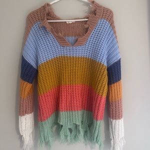 Striped Women’s V-Neck Sweater